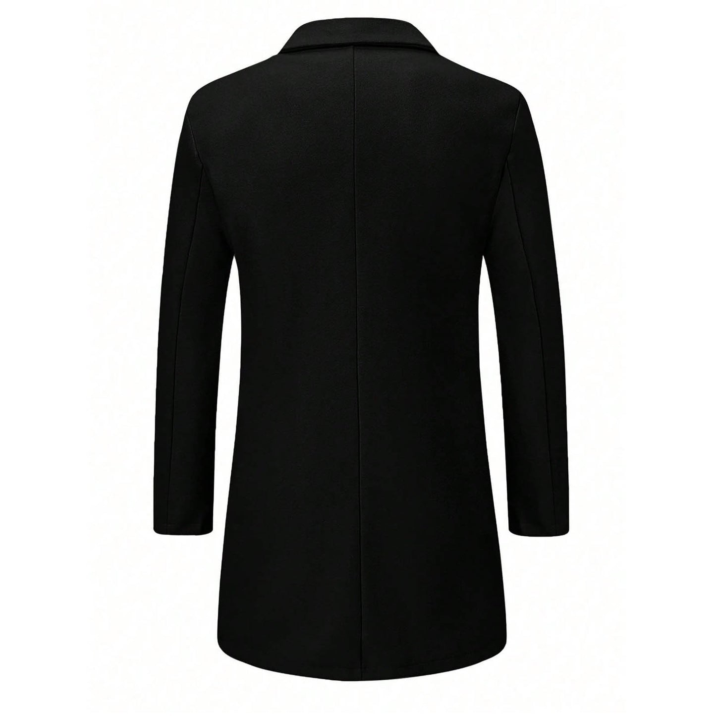 Men's Solid-color Casual Double-breasted Wool Coat