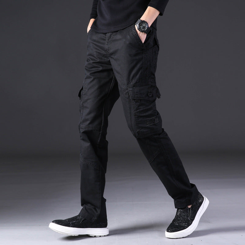 Men's Outdoor Casual Trousers Pure Cotton Straight Loose Multi-pocket Size: 28 - 38