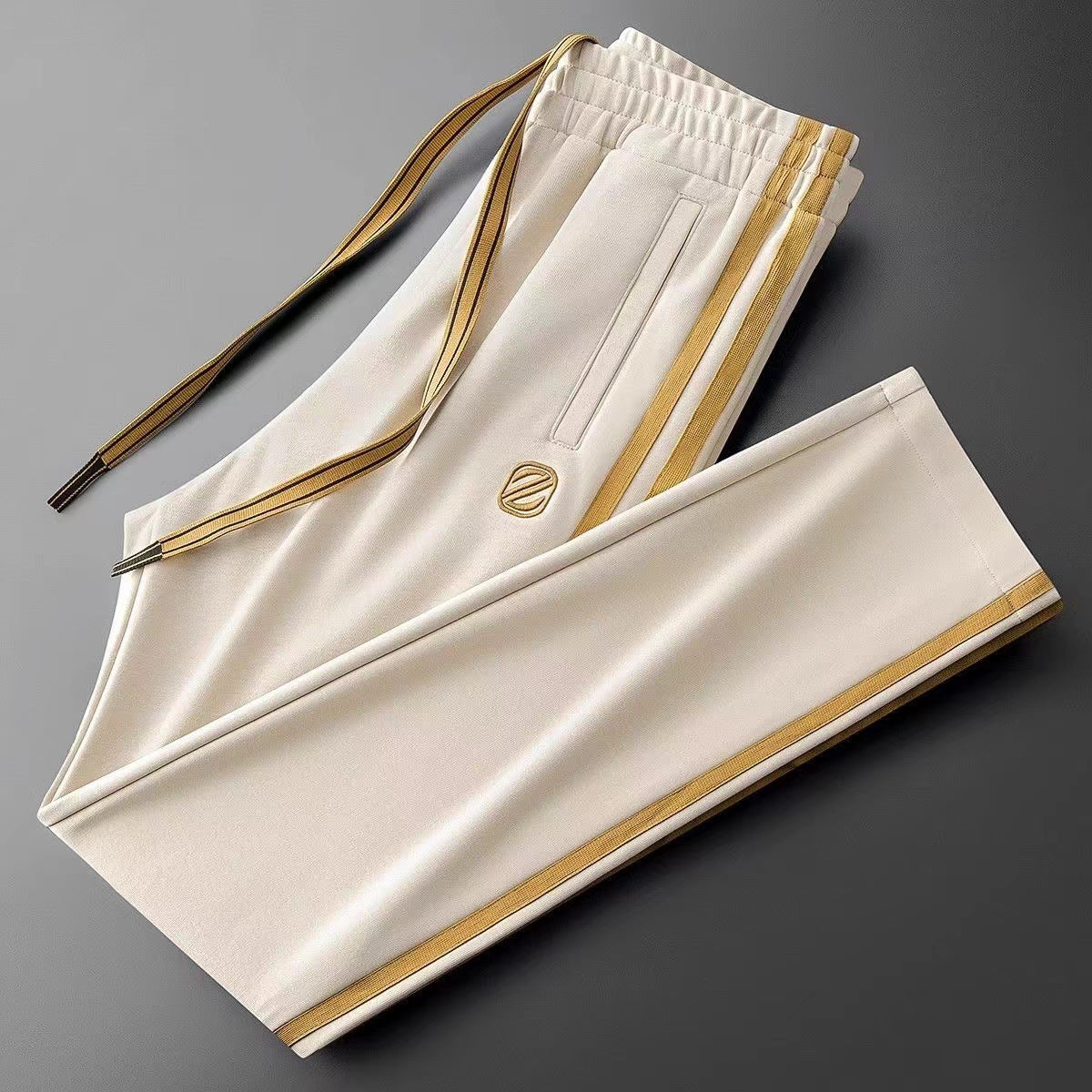 Light-luxury Blue Side Stripes In A Contrasting Color Slim-fit Casual Style Size M - 4XL