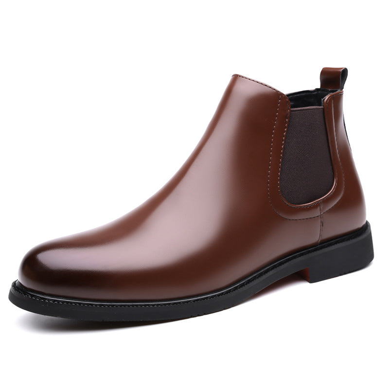 Autumn And Winter Fleece-lined Martin Boots Men's Shoes Cross-border Amazon Wear-resistant Worker Boot Rubber Outdoor Mountaineering Plus Size 38-48