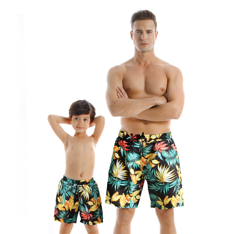 New Style Parent Child Swimwear Quick Drying Beach Pants Sizes: Men M to XXL, Boys Age 2 - 12 years