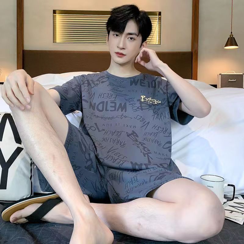 Men's Summer Short Sleeve Shorts Suit Style Loose Size L - 4XL