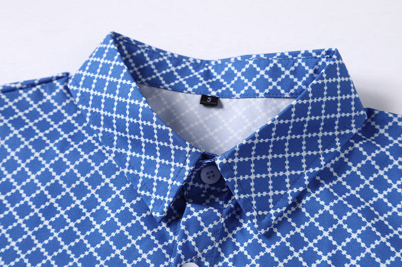 Men's Checkered Fashion Classic Diamond-shaped Small Checkered Lining Size S - 3XL