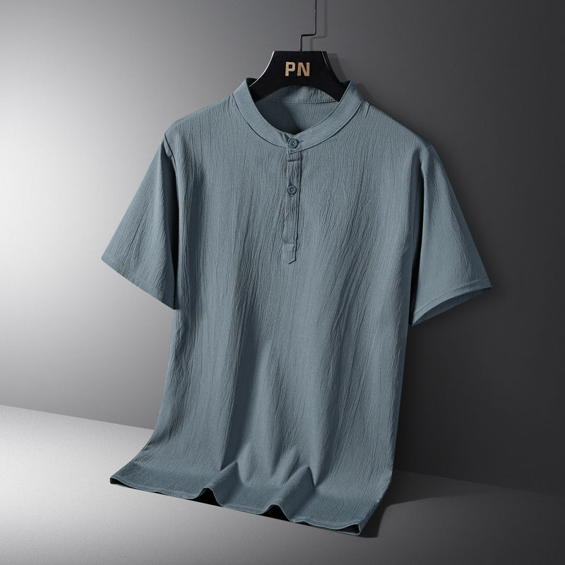 Men's National Style Cotton And Linen Casual Shorts Short Sleeve Two-piece Set Size L - 8XL
