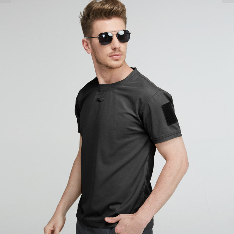 Tech Fabric Springsummer T-shirt For Outdoor Sports Mens/Teens Crew-neck Short-sleeve Quick-drying Top