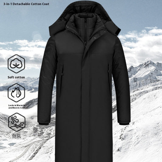 Outdoor Keep Warm Cotton Thick Windproof Waterproof Long Shell Jacket