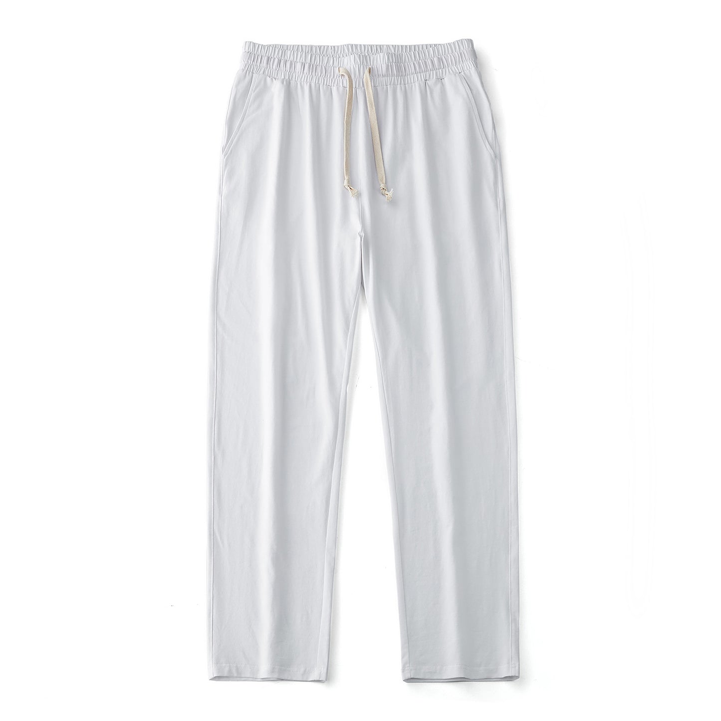 Mens Solid-Color Straight-Leg Lace-Up All-Match Sports Pants For Men S - XXL