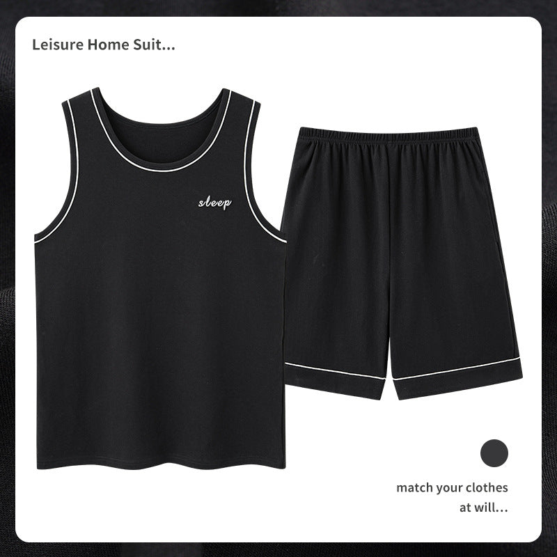 Men's Cotton Pajamas Sweat-absorbent Breathable Casual Size L - 4XL