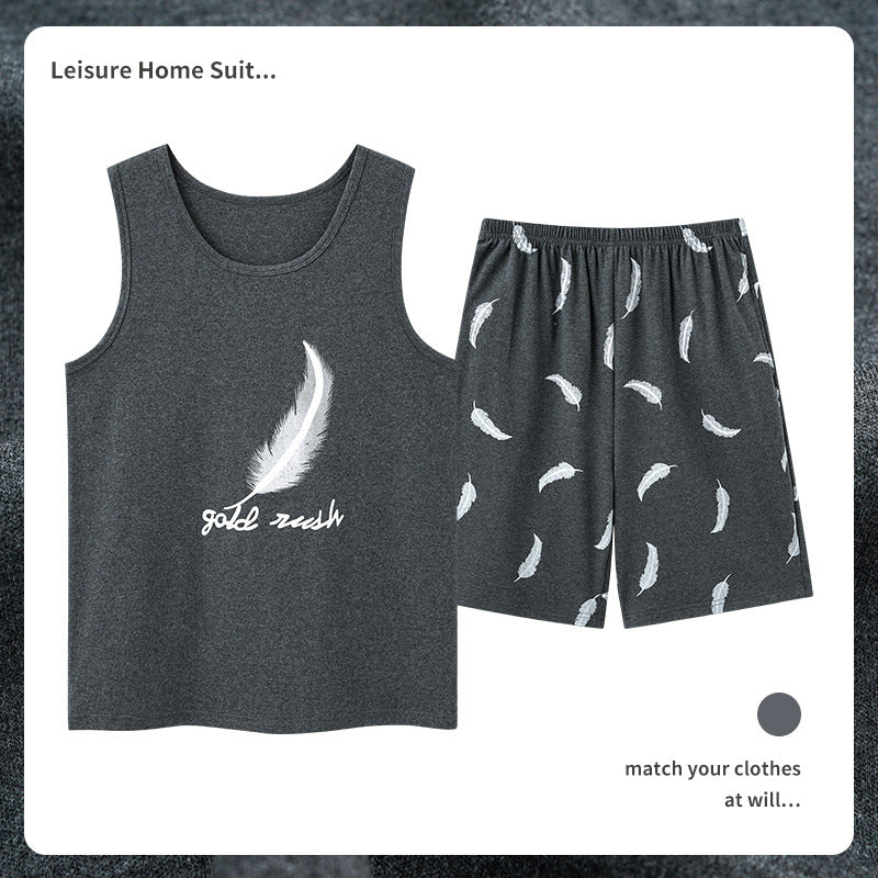 Men's Cotton Pajamas Sweat-absorbent Breathable Casual Size L - 4XL