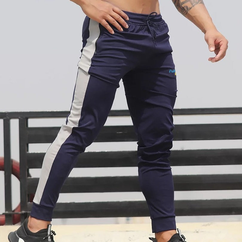 Men's Color-blocked Sports Pants Casual Slim Fit Size S - XXL