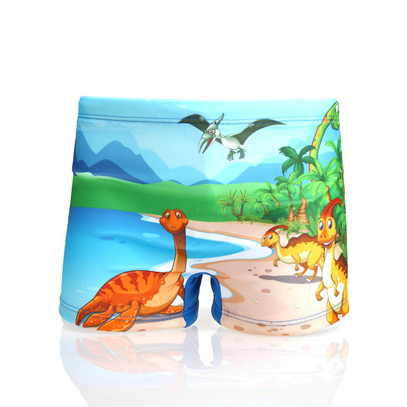 Boy's Cute Cartoon Swimming Trunks