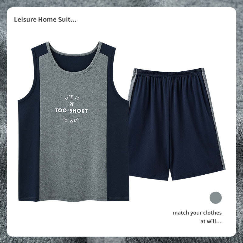 Men's Cotton Pajamas Sweat-absorbent Breathable Casual Size L - 4XL