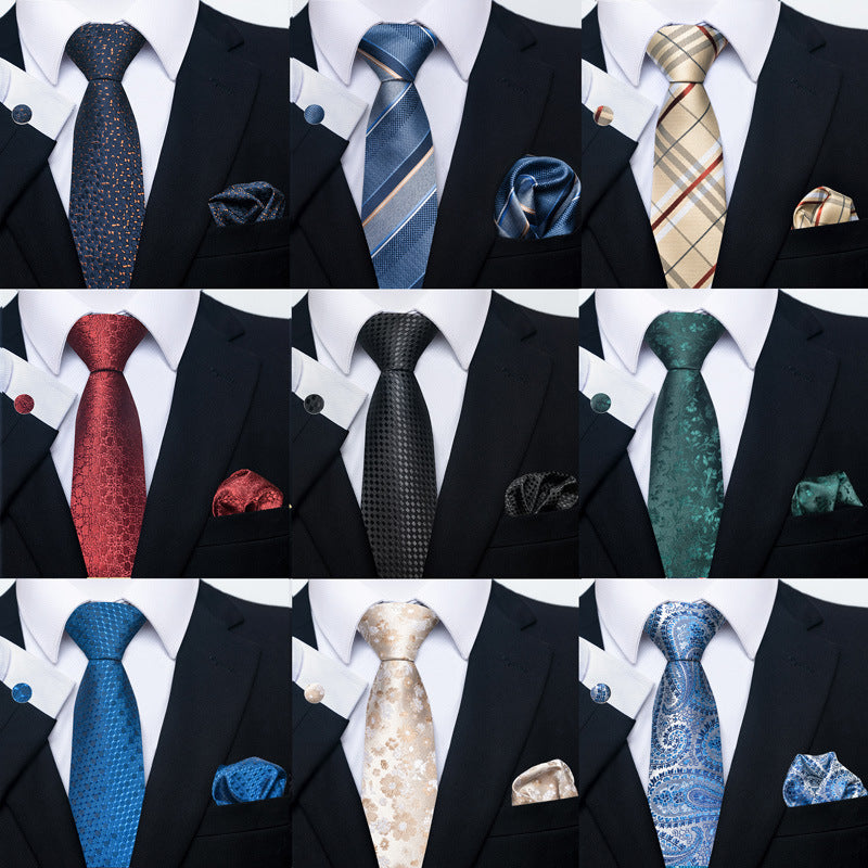 Men's Creative All-match Business Formal Wear Tie Scarf Cuff Set