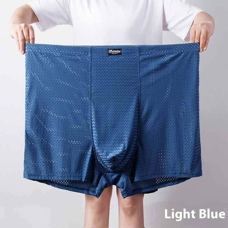 Mesh Ice Silk Underwear Men's Plus Size Boxer