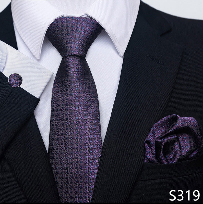 Men's Creative All-match Business Formal Wear Tie Scarf Cuff Set