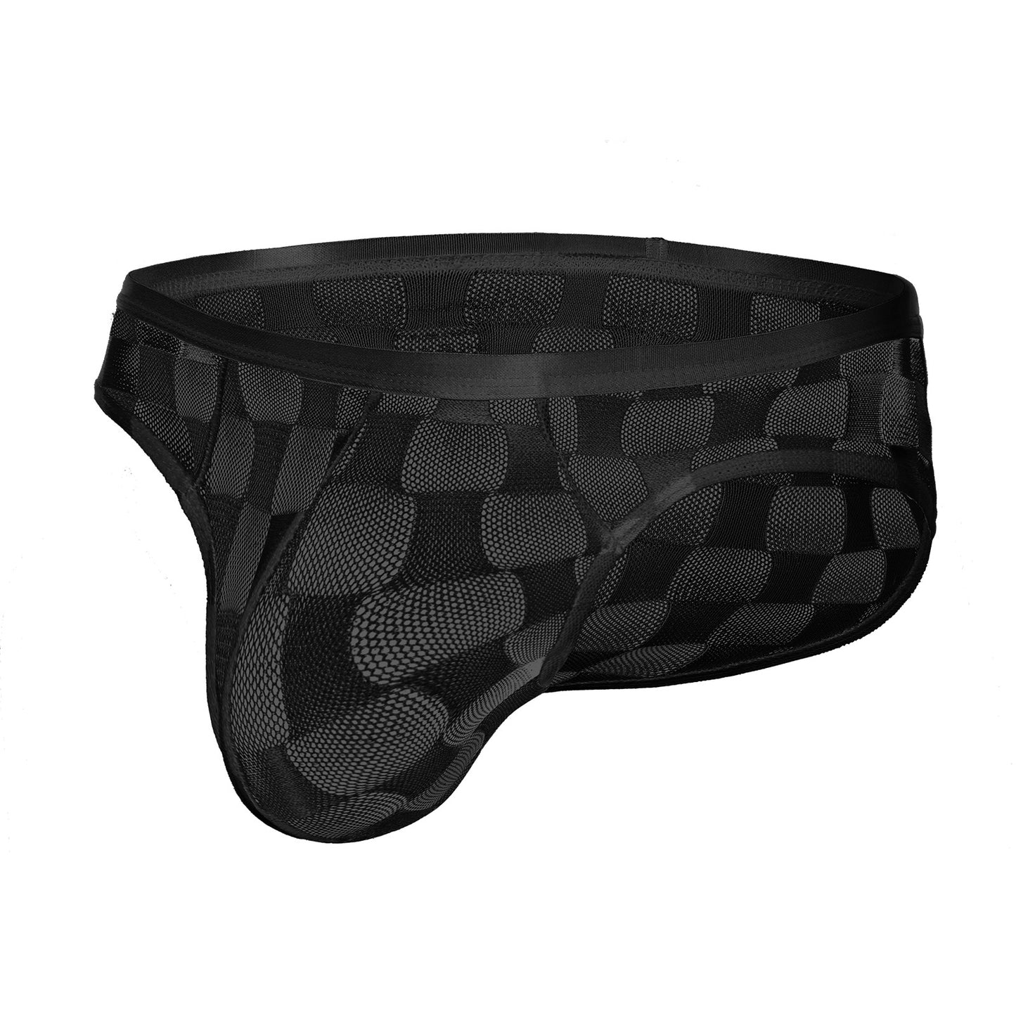 Men's Mesh Breathable U-convex Plaid Underpants