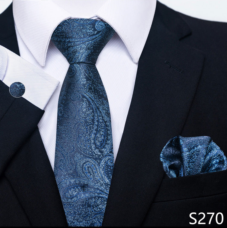 Men's Creative All-match Business Formal Wear Tie Scarf Cuff Set