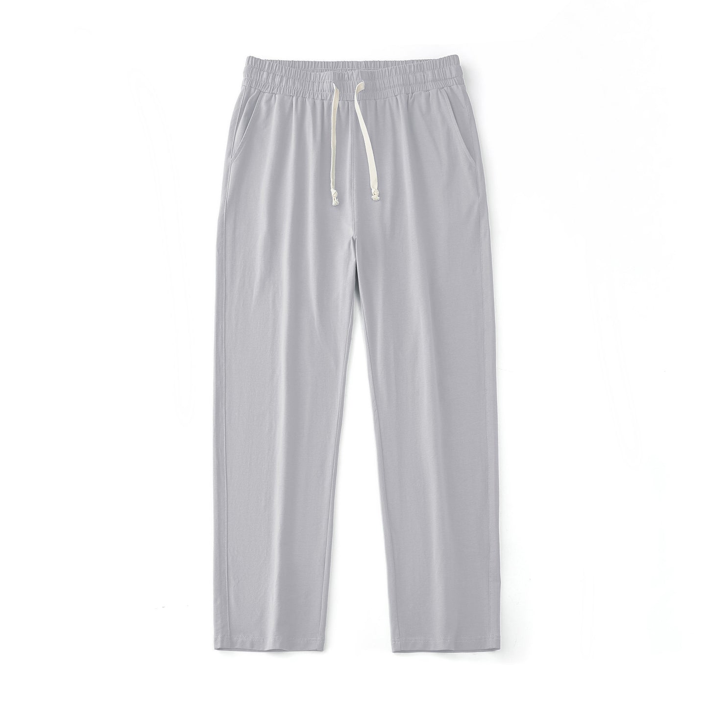 Mens Solid-Color Straight-Leg Lace-Up All-Match Sports Pants For Men S - XXL