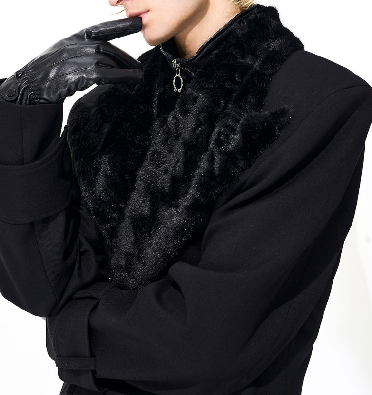 Noble Stitched Lapel Long Trench Coat Blazer