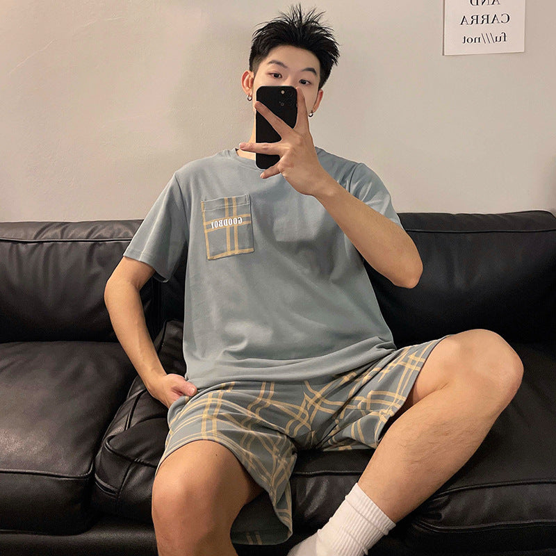 Men's Round Neck Cartoon Loose Homewear Suit