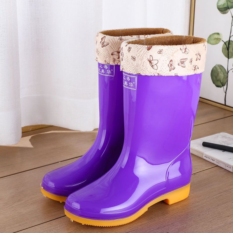 Wool Cotton Warm Non-slip Rain Boots Size: 36-41