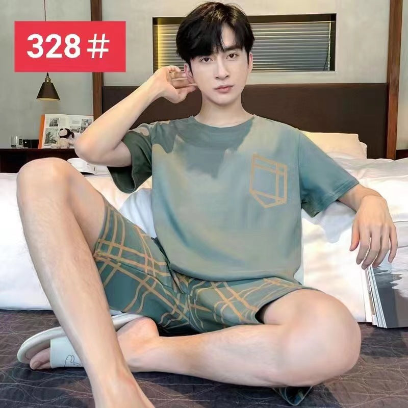 Men's Summer Short Sleeve Shorts Suit Style Loose Size L - 4XL