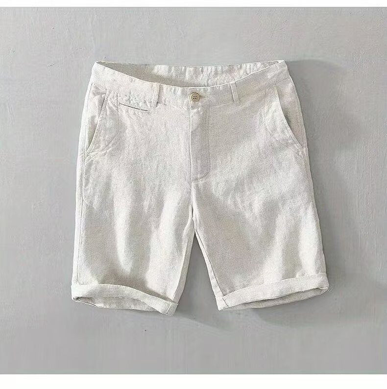 Men's Casual Solid Color Fifth Pants Breathable Shorts