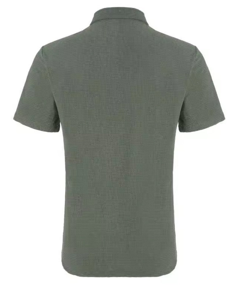 Men's Casual Loose Checked Short-sleeved Shirt Size S - 2XL