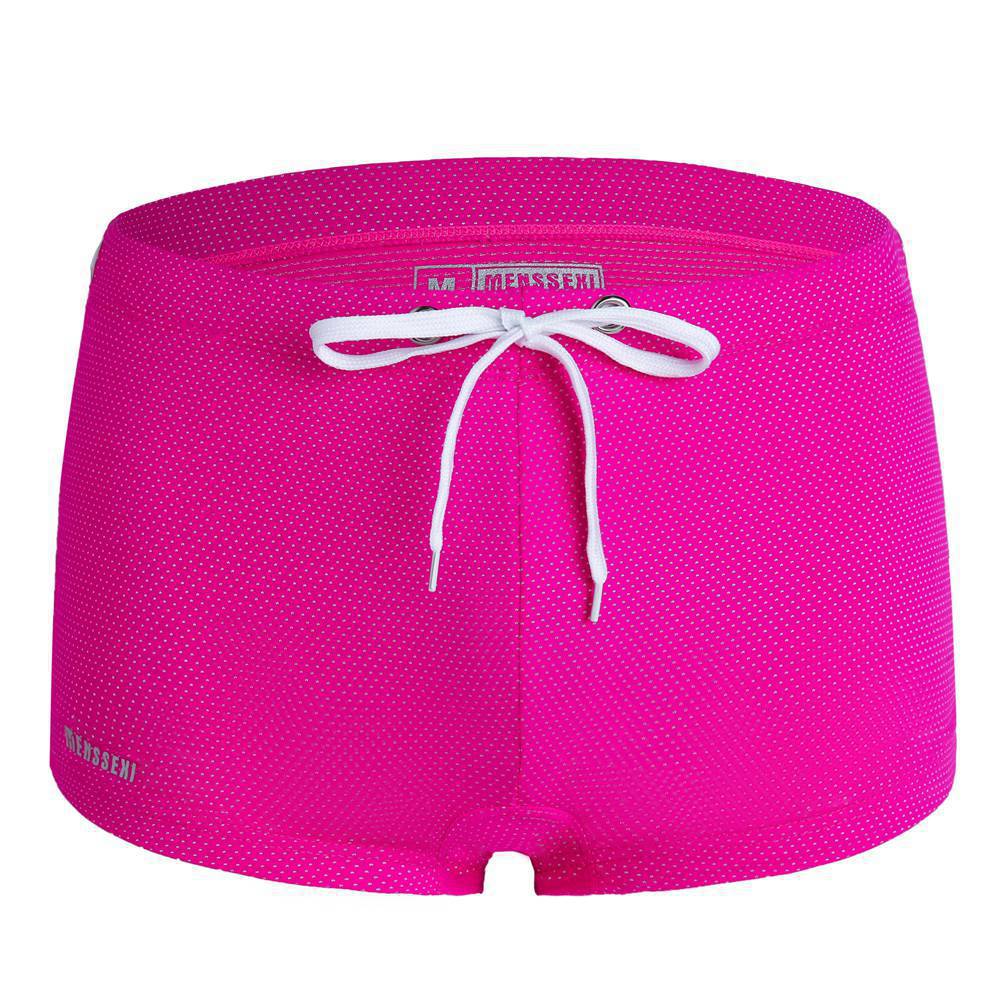 Men's Lace Nylon Low Waist Boxer Swimming Trunks Hot Spring Beach Pants - Sizes S-XL