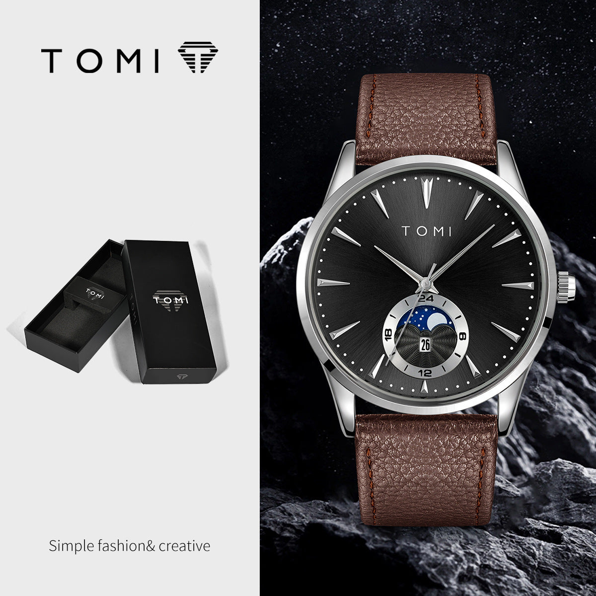 Fashionable Round Watch For Men And Women, Simple And Casual