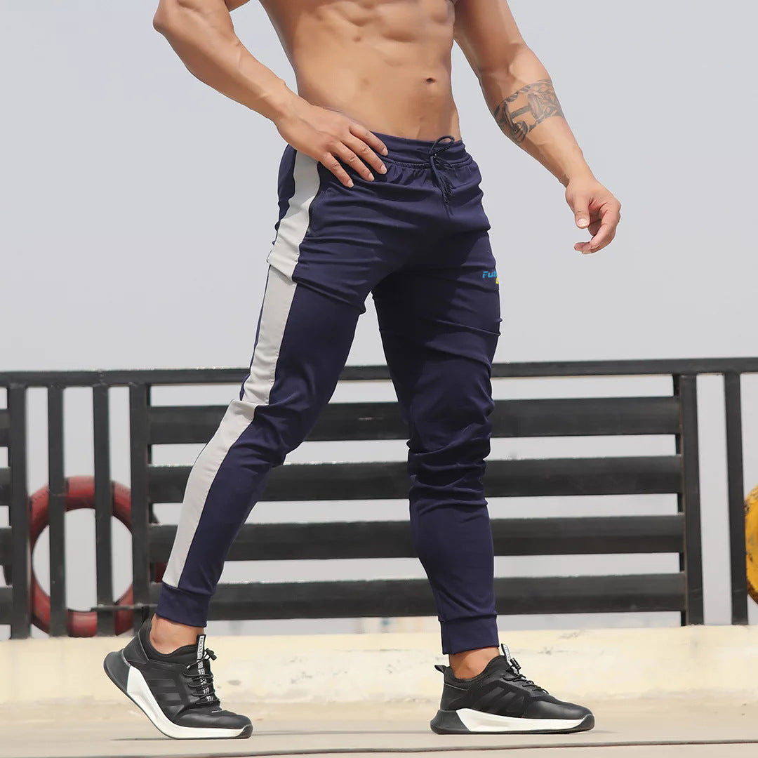 Men's Color-blocked Sports Pants Casual Slim Fit Size S - XXL