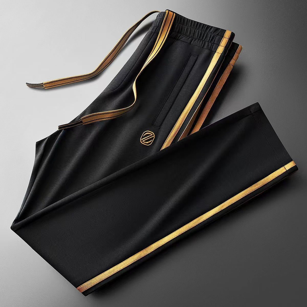 Light-luxury Blue Side Stripes In A Contrasting Color Slim-fit Casual Style Size M - 4XL