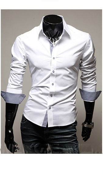 Plaid Color Matching Casual Plus Size Men's Shirt