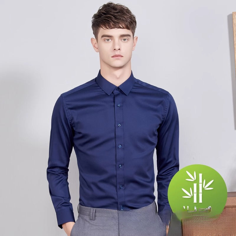 Bamboo Fiber Men's Long-sleeved Stretch Business Shirt Size: 38, 39, 40, 41, 42, 43, 44