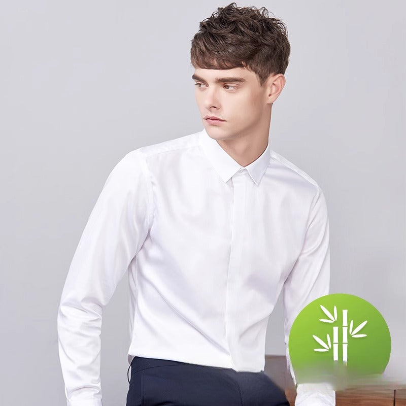Bamboo Fiber Men's Long-sleeved Stretch Business Shirt Size: 38, 39, 40, 41, 42, 43, 44
