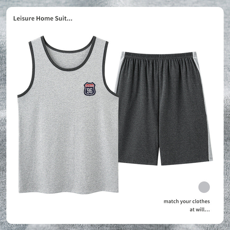 Men's Cotton Pajamas Sweat-absorbent Breathable Casual Size L - 4XL