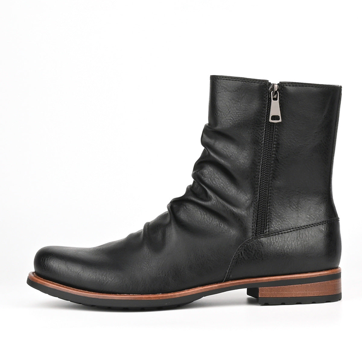 Men's Casual Versatile Solid-color Side-zip Boots