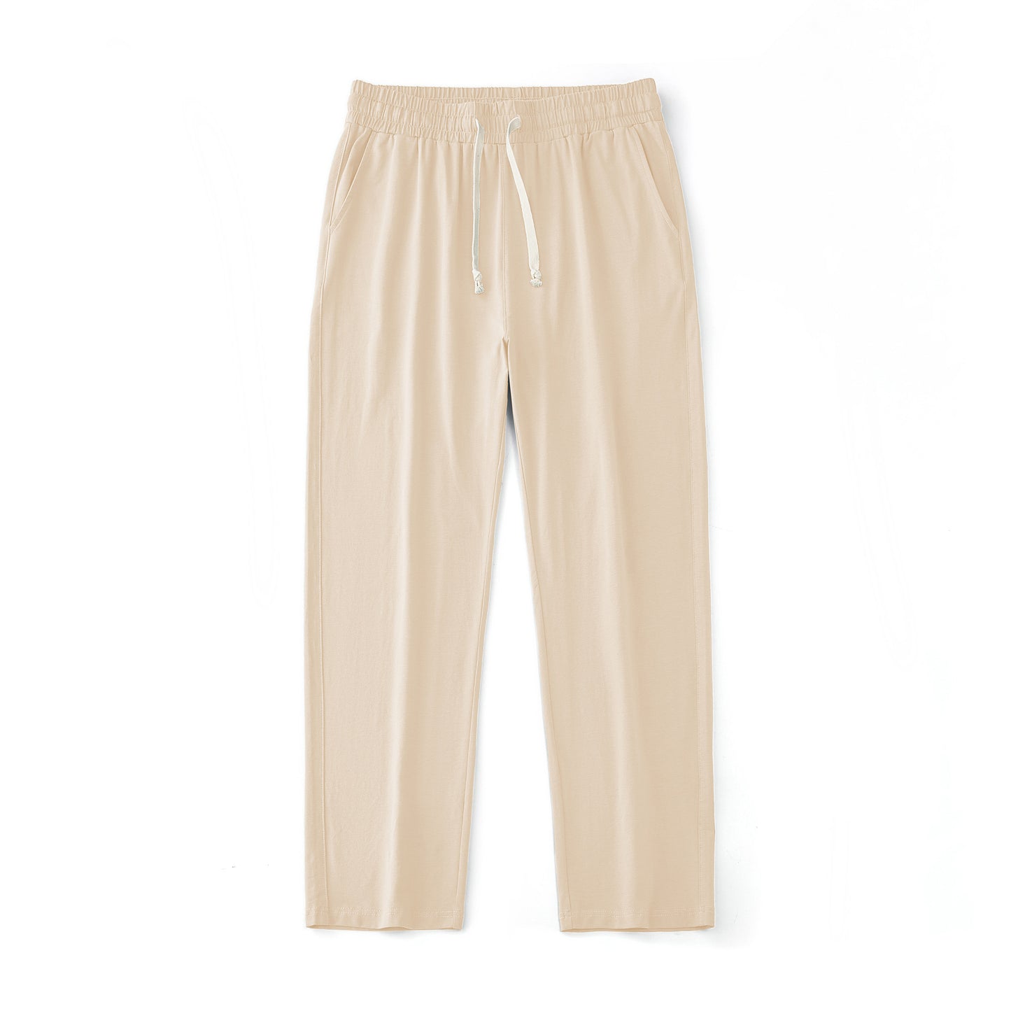 Mens Solid-Color Straight-Leg Lace-Up All-Match Sports Pants For Men S - XXL