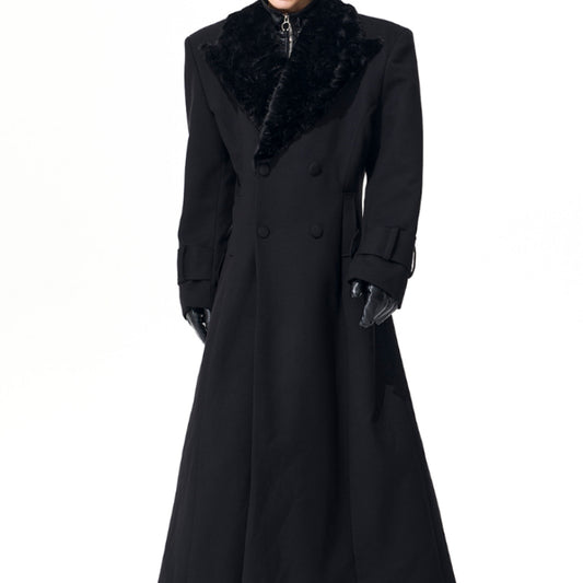 Noble Stitched Lapel Long Trench Coat Blazer