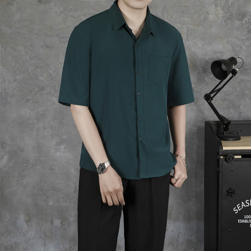 Summer Drape Men's Short-sleeve Thin Breathable Casual Shirt Size: S, M, L, XL, XXL, XXXL