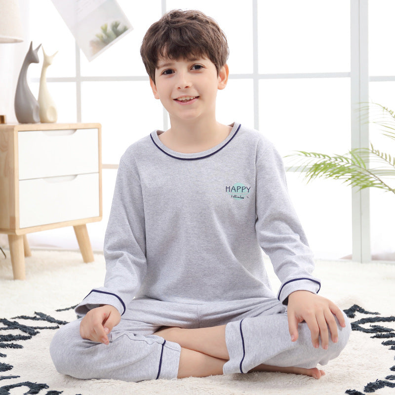 Boys Pajamas Spring And Autumn Pure Cotton Thin Long Sleeves