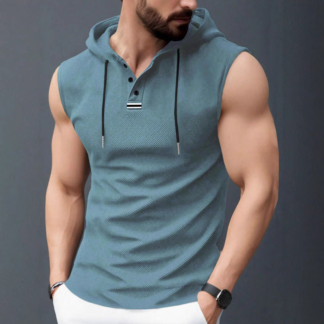 Men's Loose-Fit Hooded Casual Sleeveless T-Shirt Vest