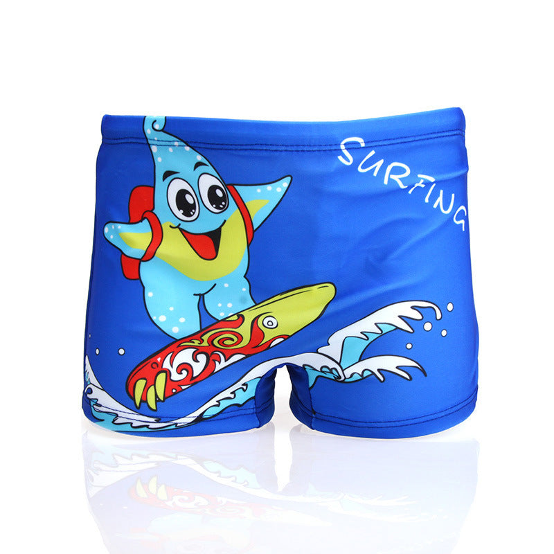 Boy's Cute Cartoon Swimming Trunks