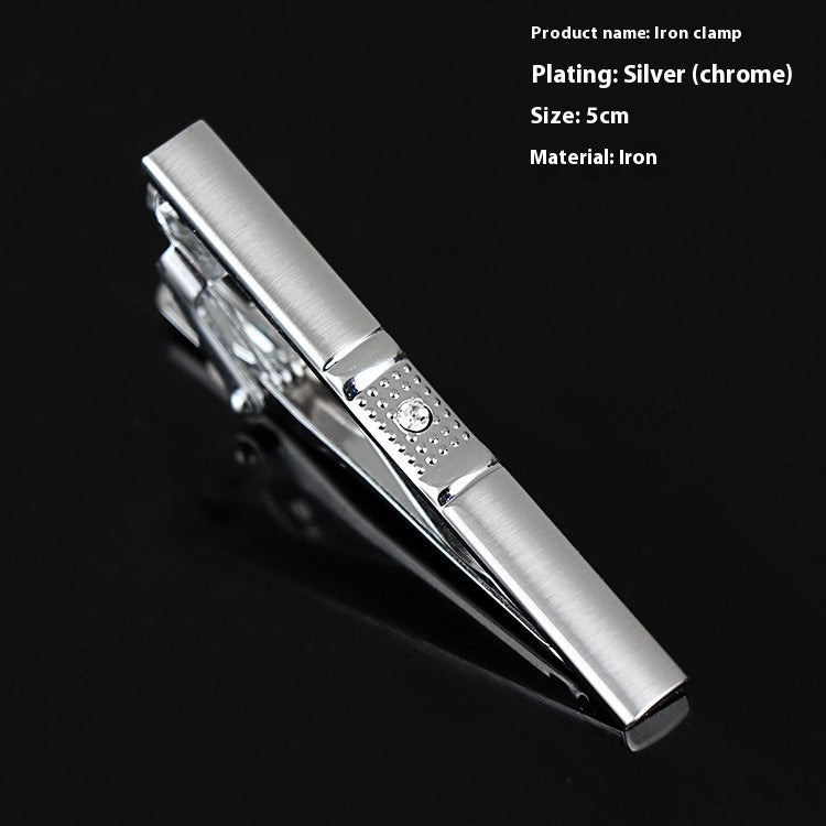 Men's Formal Wear Business Silver Simple Fashion Short Tie Clip