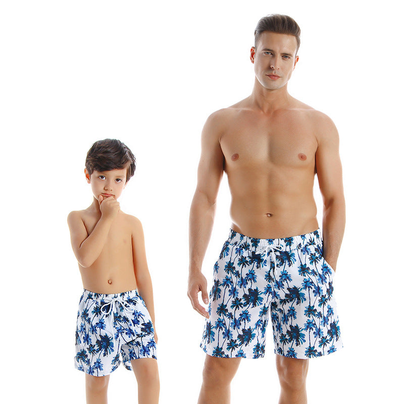 New Style Parent Child Swimwear Quick Drying Beach Pants Sizes: Men M to XXL, Boys Age 2 - 12 years