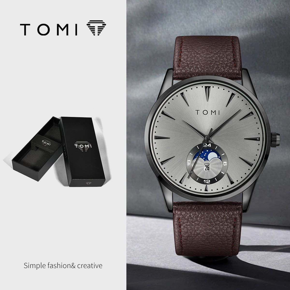Fashionable Round Watch For Men And Women, Simple And Casual
