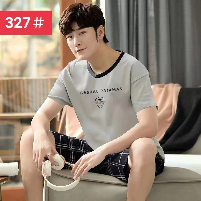 Men's Summer Short Sleeve Shorts Suit Style Loose Size L - 4XL