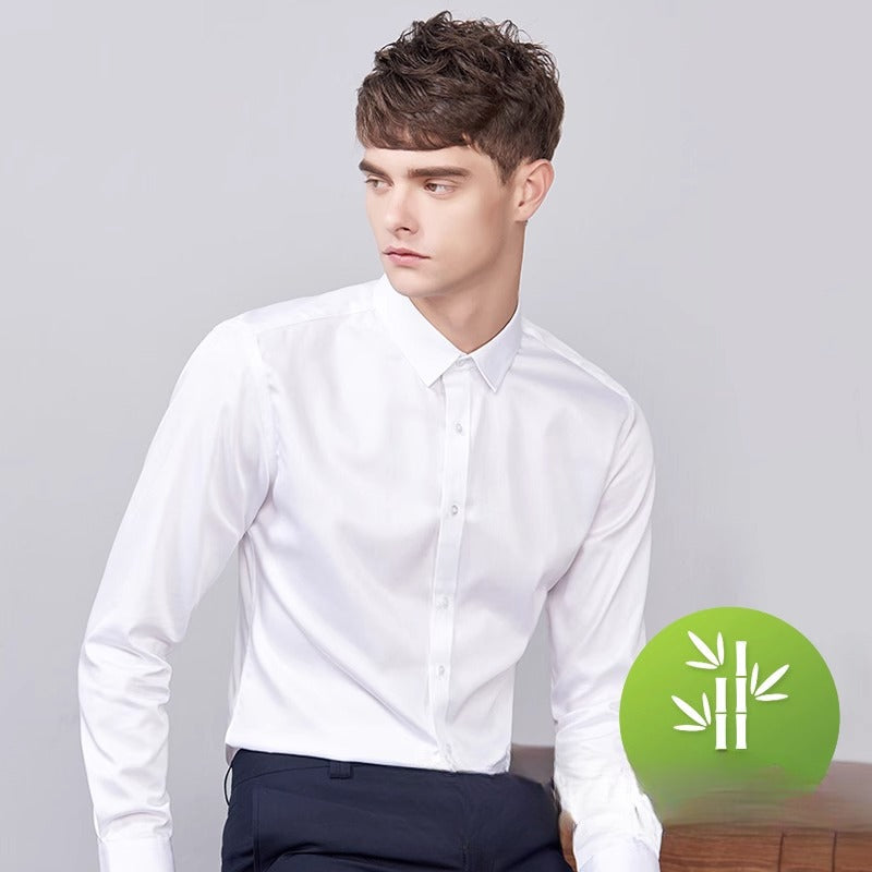 Bamboo Fiber Men's Long-sleeved Stretch Business Shirt Size: 38, 39, 40, 41, 42, 43, 44