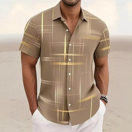 Men and Boys Button Shirt Casual Fashion Outdoor Vacation Size XXS - 6XL