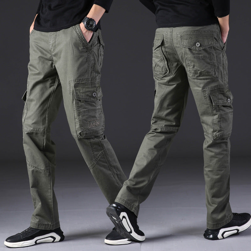Men's Outdoor Casual Trousers Pure Cotton Straight Loose Multi-pocket Size: 28 - 38